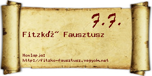 Fitzkó Fausztusz névjegykártya